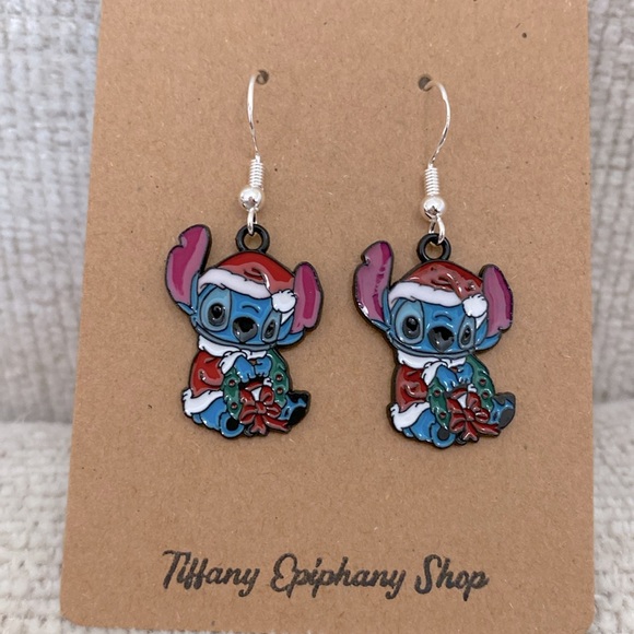 Disney Inspired Santa Stitch Earrings NWT - Picture 3 of 4